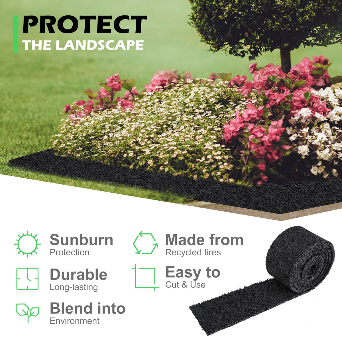 Adnee season-proof edge stays tidy through sun and rain.