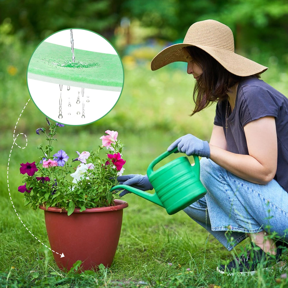 Adnee two-piece filler-pack for large pots enables easy setup.