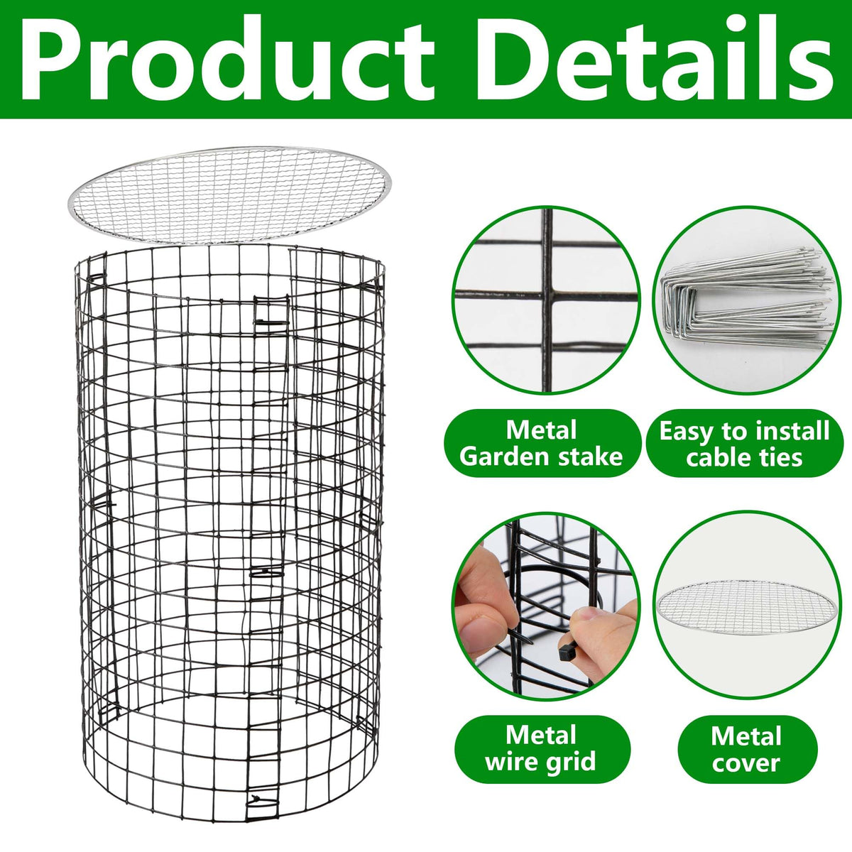 Adnee vinyl-coated wire protectors are waterproof and rustproof for long lasting garden use.