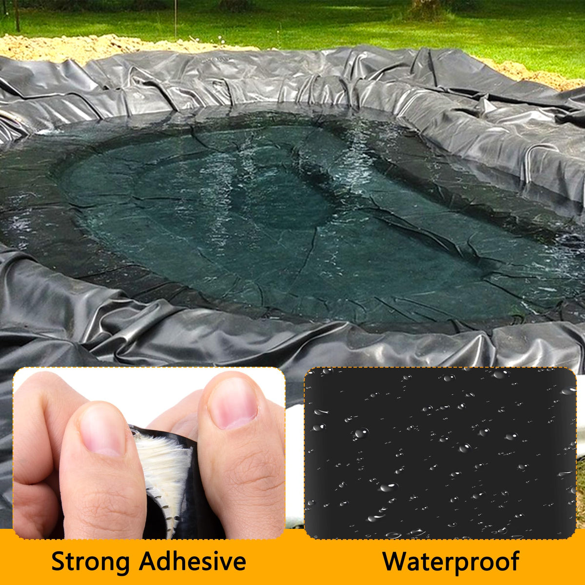 Adnee two-piece kit provides versatile affordable pond liner repair options.