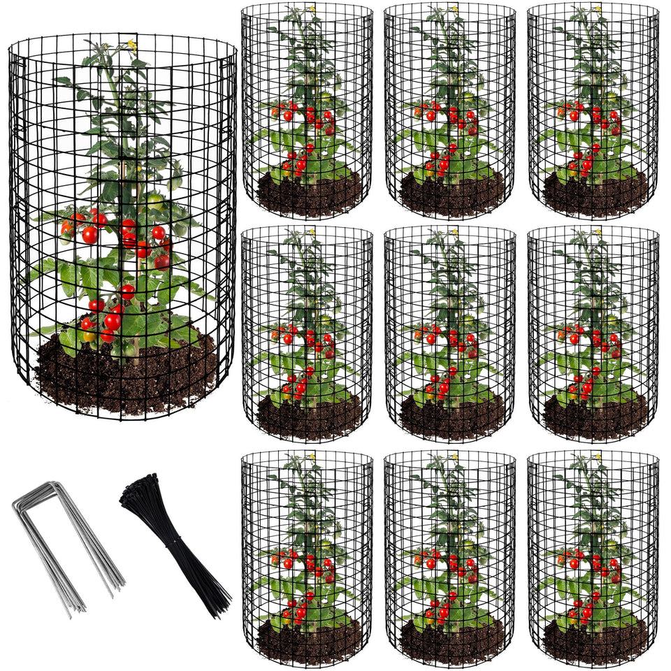 Adnee wire plant protector assembly guards vegetables with a durable mesh cage
