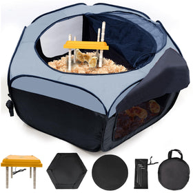 Adnkwolivt blue brooder box playpen keeps chicks secure and comfortable