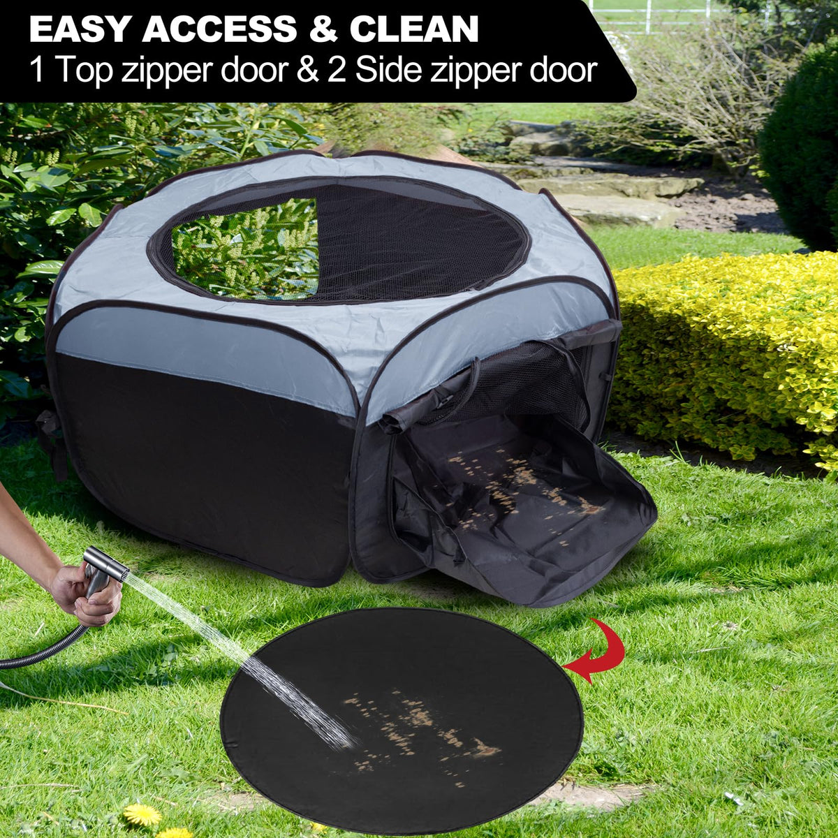 Adnkwolivt top cover provides shade and containment for chicks.