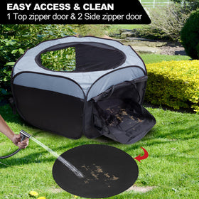 Adnkwolivt top cover provides shade and containment for chicks.