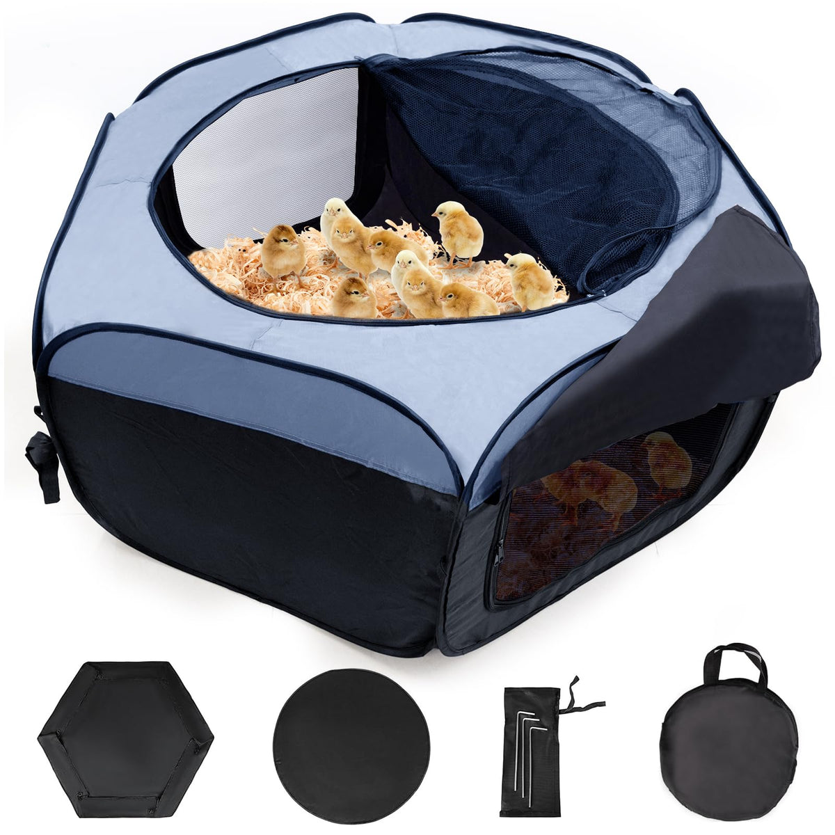 Adnkwolivt chick brooder box with dual doors for safe chick housing.