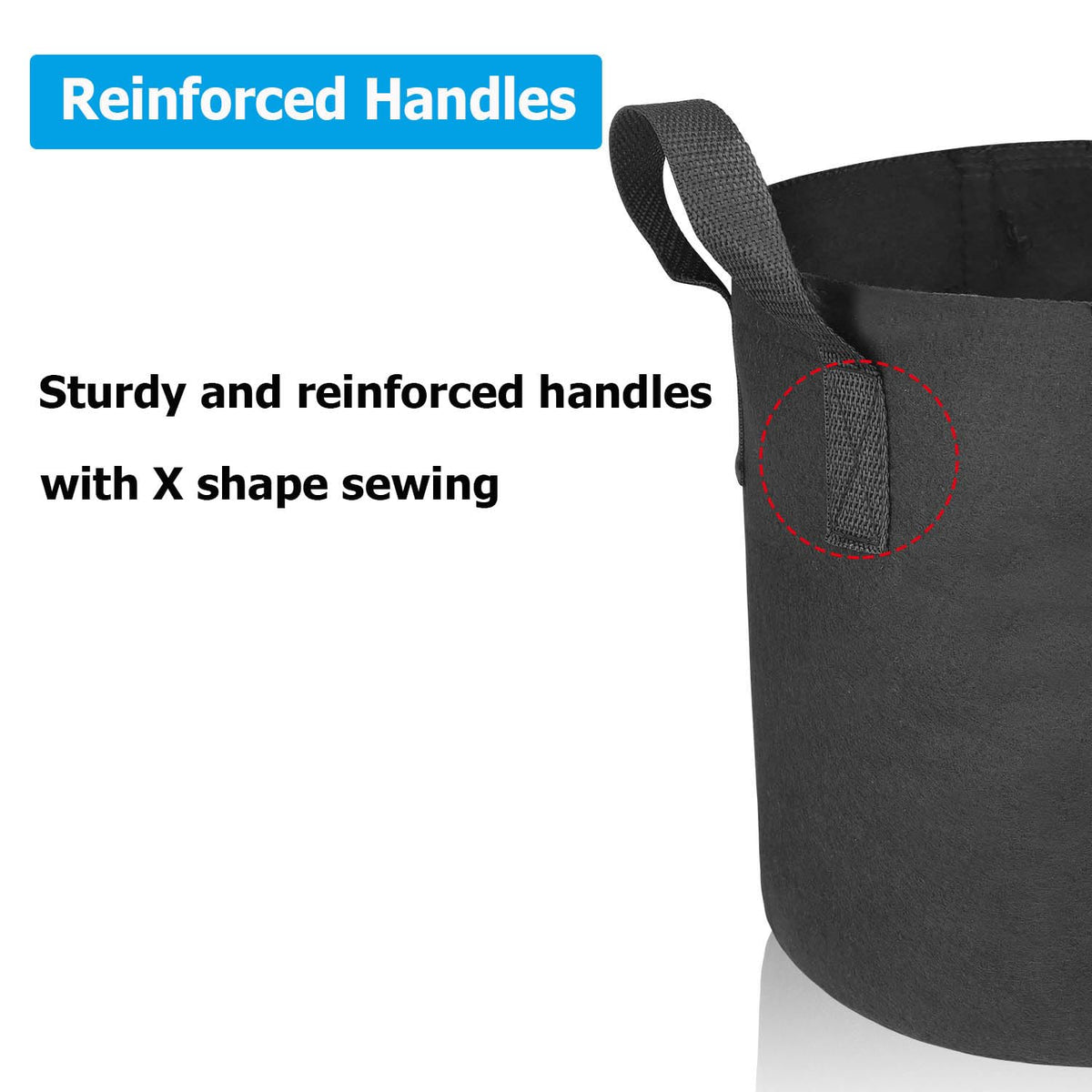 ADORMA breathable grow bags promote quick drainage and healthy root growth.