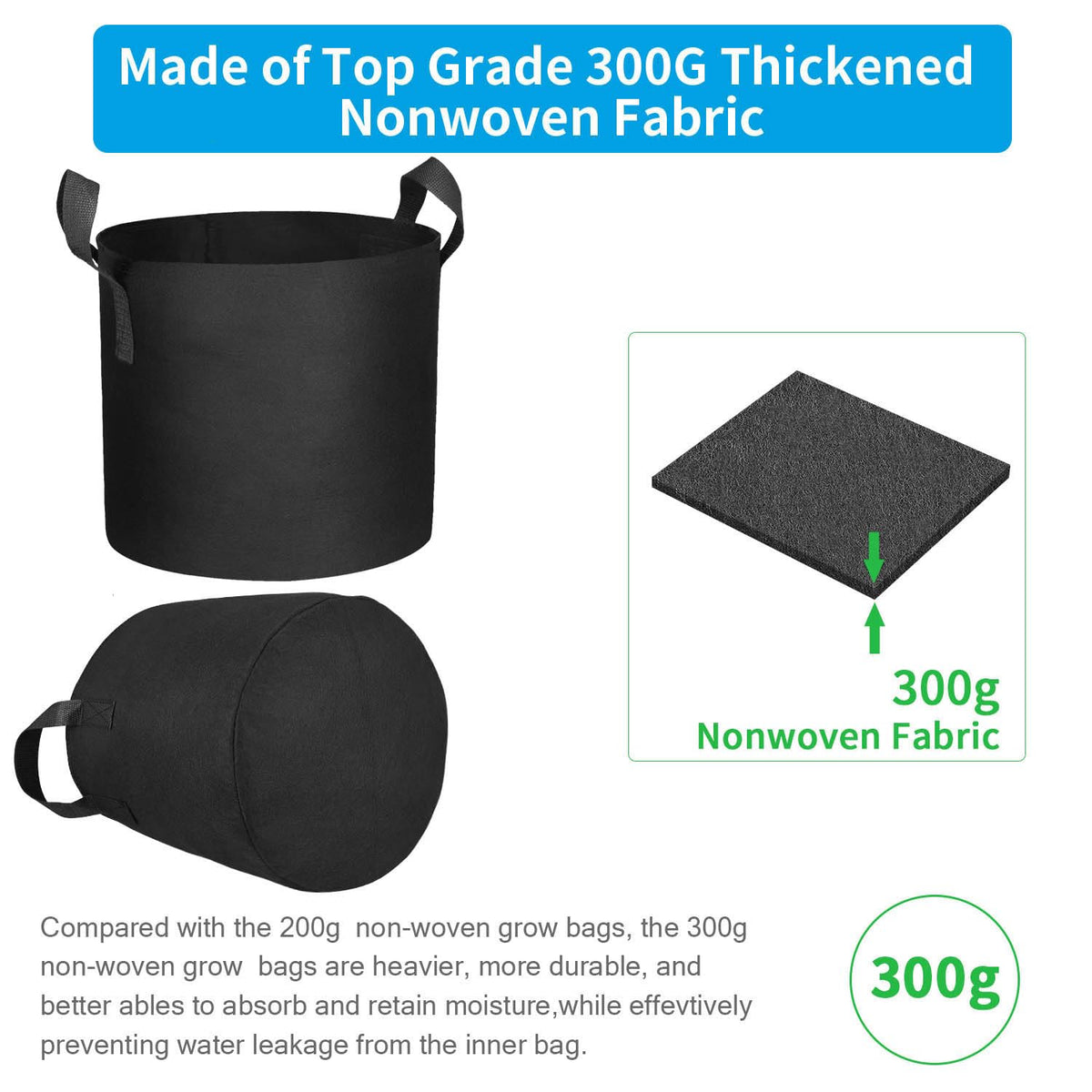 ADORMA easy-to-move grow bags simplify transporting full plants around patios.