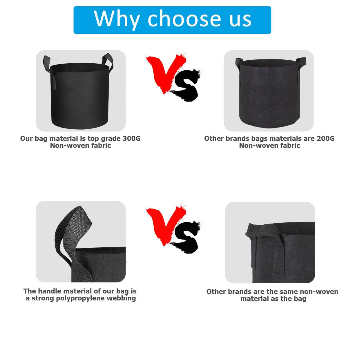 ADORMA reusable grow bags designed for three years of use in outdoor gardens.