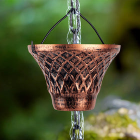 Adorafur garden water feature rain chain adds architectural charm