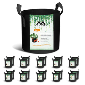 ADORMA 3-gallon grow bag set with large capacity for versatile planting