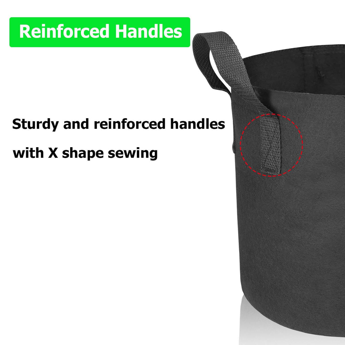 ADORMA grow bags with reinforced handles for easy moving