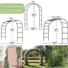 Adorox Easy-ground base design anchors the arch firmly in soil.