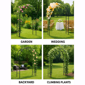 Adorox Garden Arch with a 63-inch opening creates an inviting walkway.