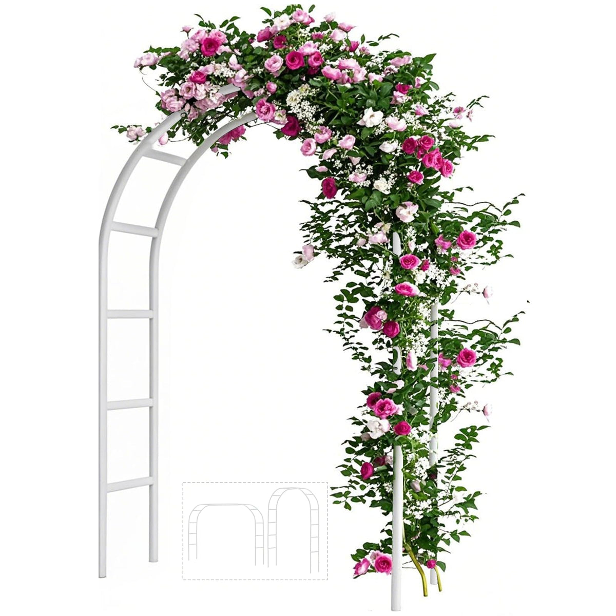 Adorox metal garden arch-trellis ready for assembly and garden support.