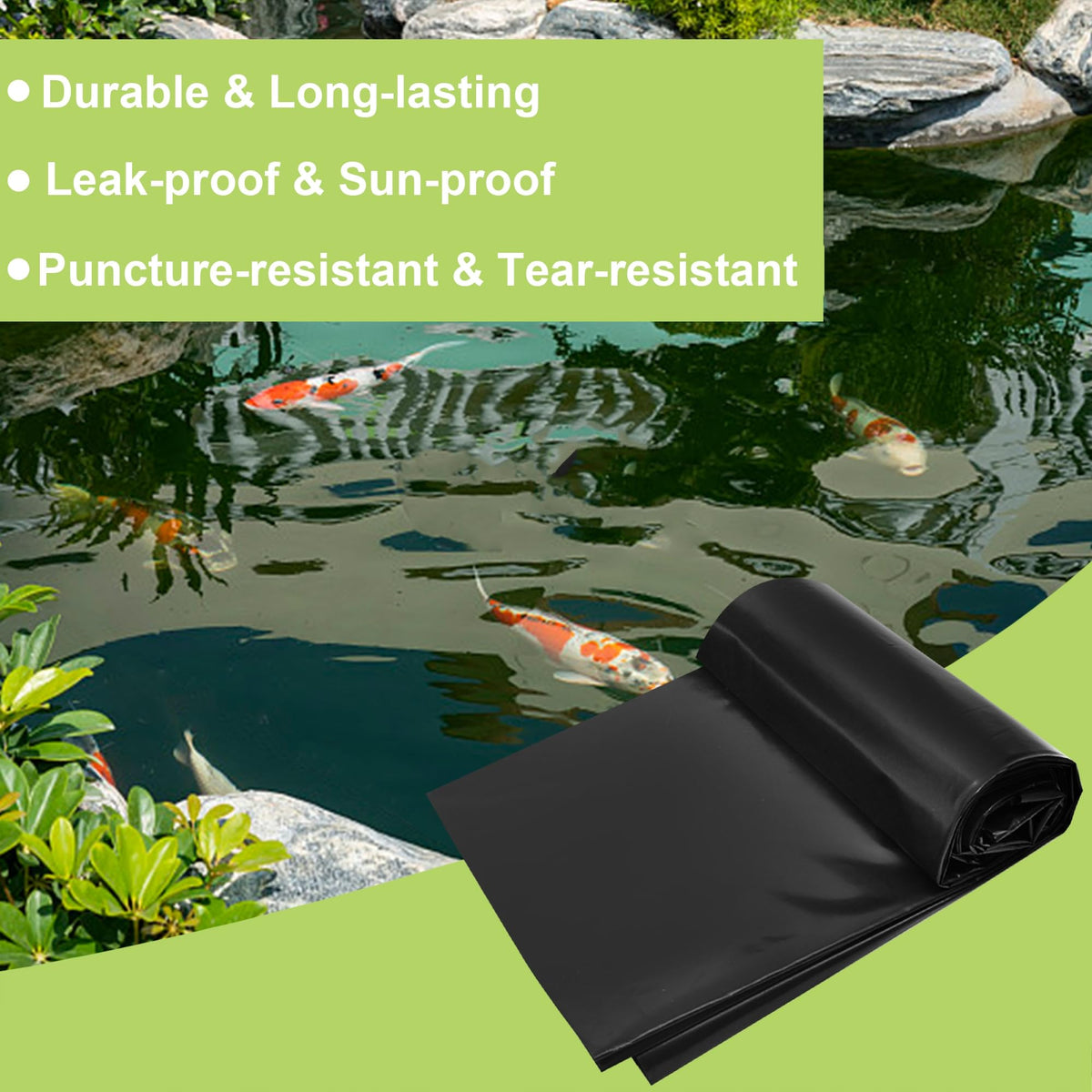 Adroiteet garden pond waterproofing helps keep soil from contaminating water.