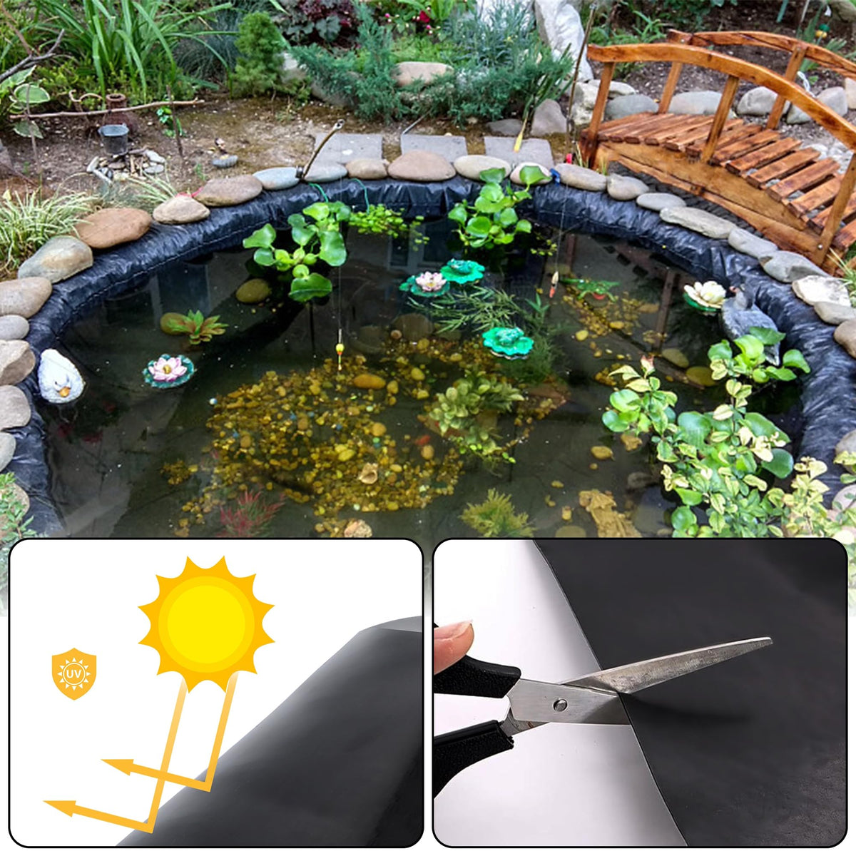 Adroiteet koi pond liner use highlights long-lasting waterproof habitat possibilities.