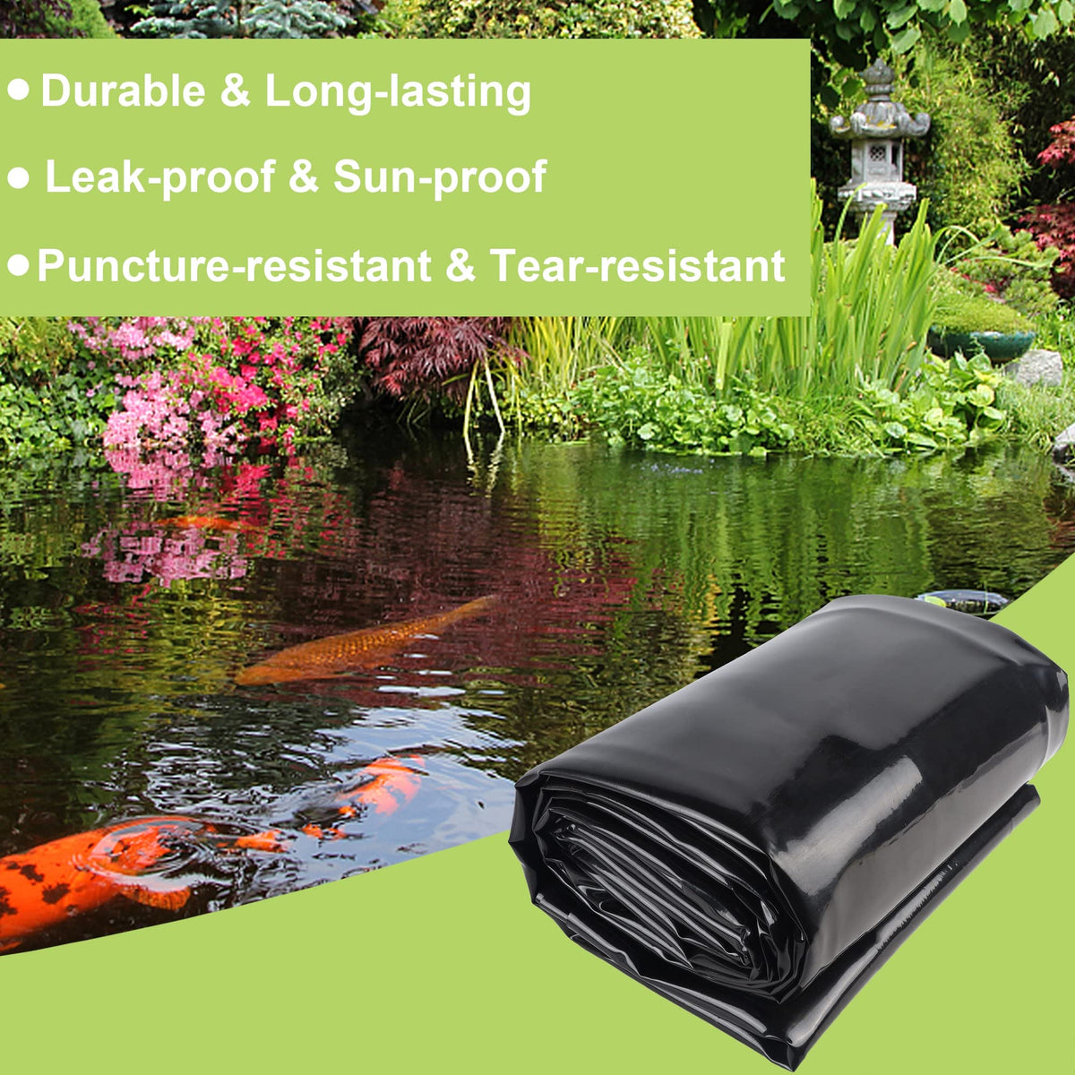 Adroiteet leak-proof pond liner helps minimize soil intrusion