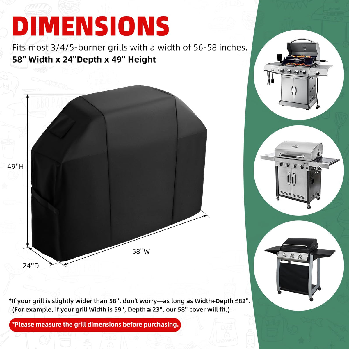 ADTOGA UV-resistant grill cover helps prevent fading during long sunny seasons