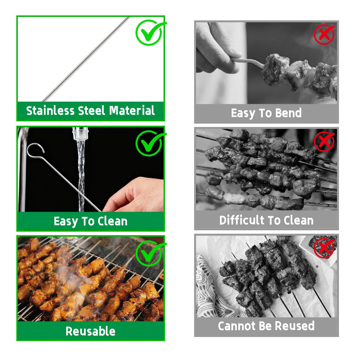 ADULLPONY piercing tip skewers for quick meat prep.