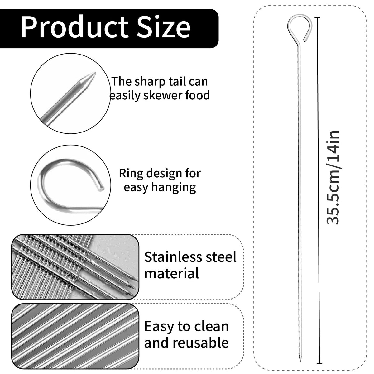 ADULLPONY round kabob skewers design ensuring stable grilling.