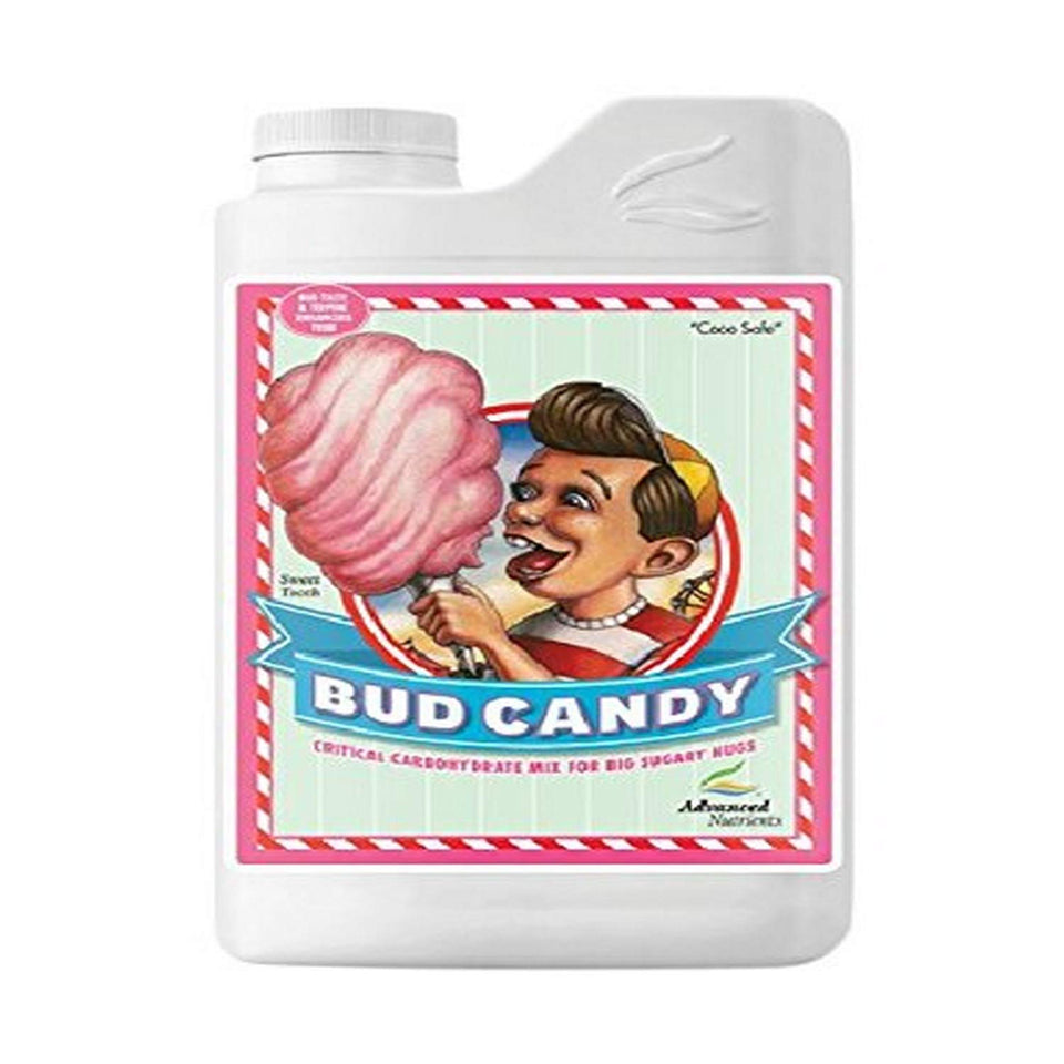 Advanced Nutrients Bud Candy bottle pour for sweeter, aromatic blooms.