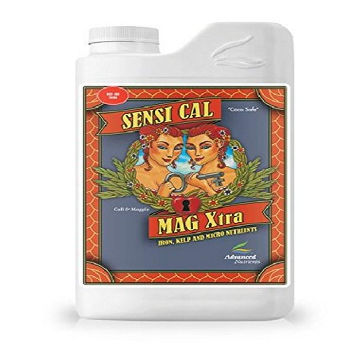 Advanced Nutrients Sensi Cal-Mag Xtra bottle pour supports balanced Ca Mg Fe for healthy plant growth.