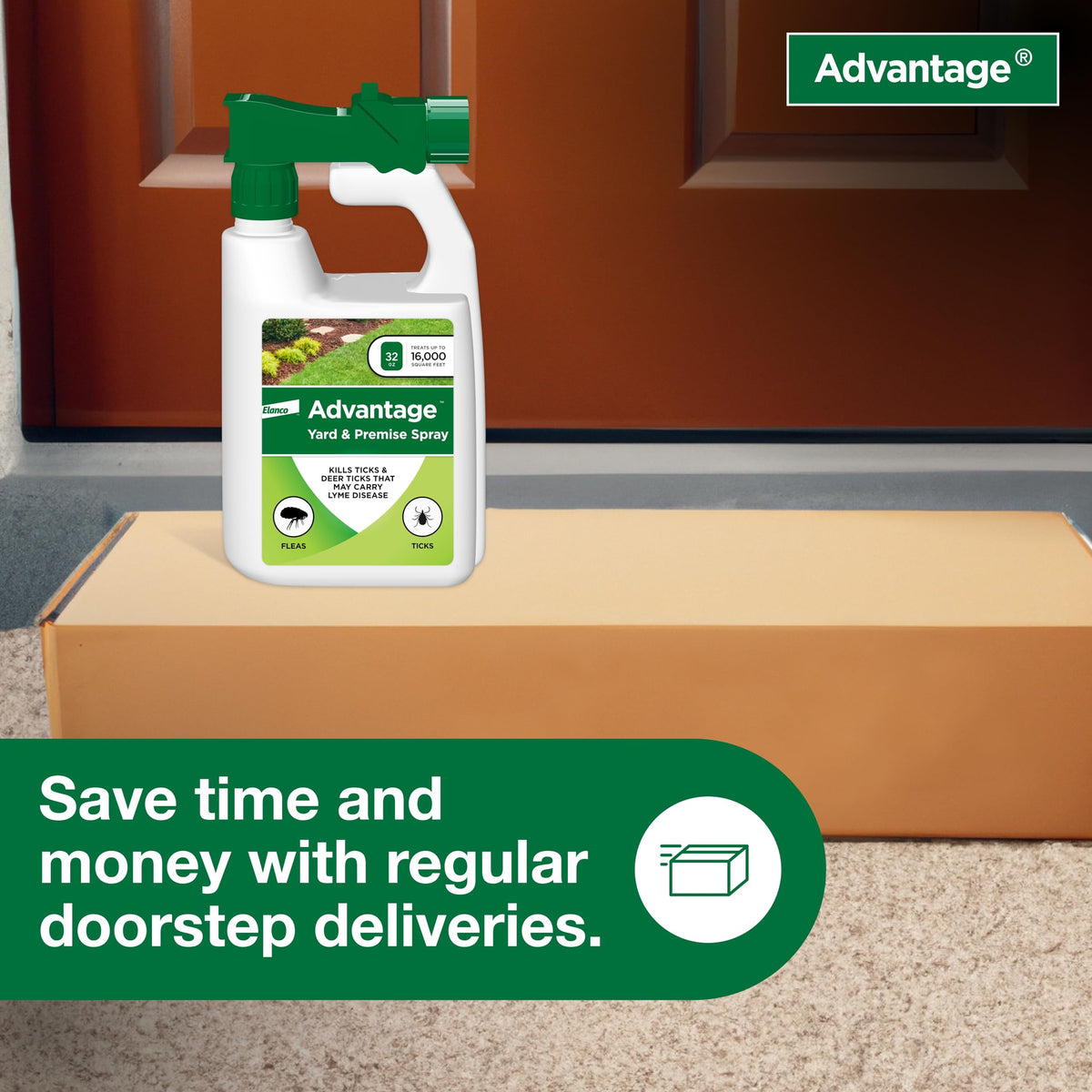 Advantage Yard & Premise Spray targets ticks and deer ticks.