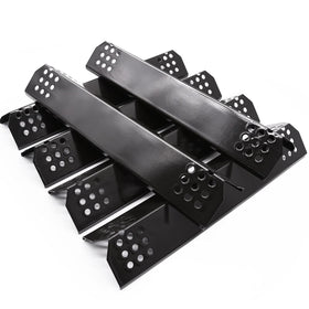 Adviace flame tamers front view shows six porcelain shields for Nexgrill compatibility.