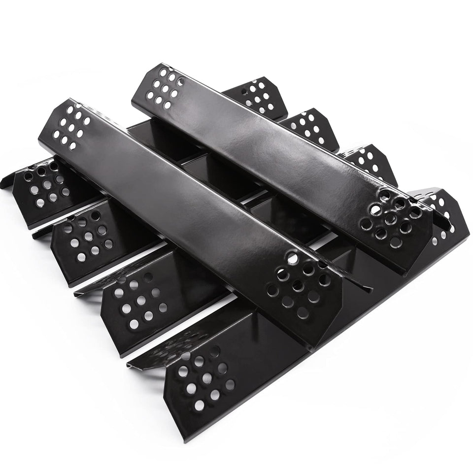 Adviace flame tamers front view shows six porcelain shields for Nexgrill compatibility.
