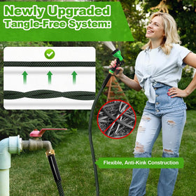 Advinski garden hose 50ft 10-pattern nozzle offers versatile watering options