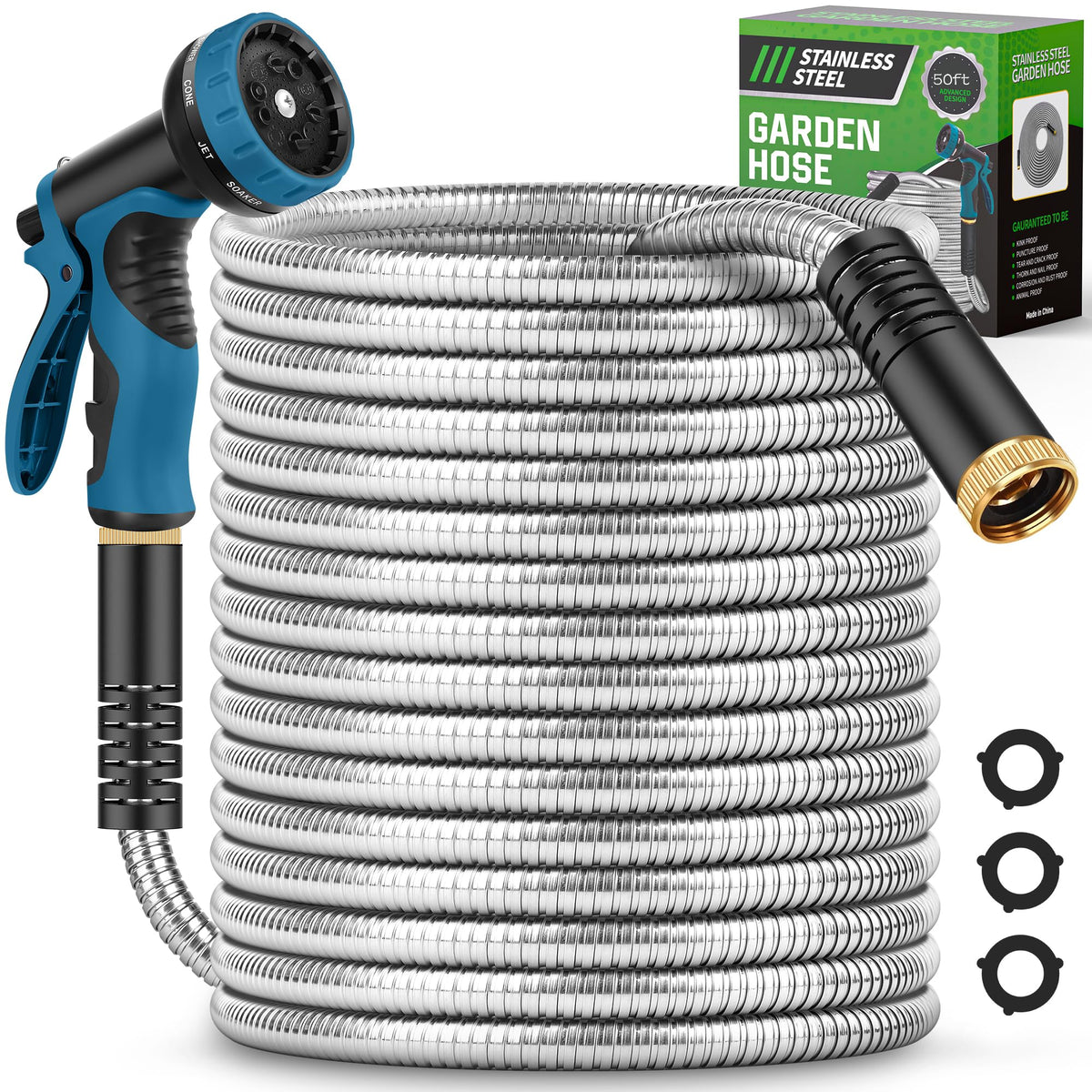 Advinski Garden Hose 50ft for wide lawns and long reach