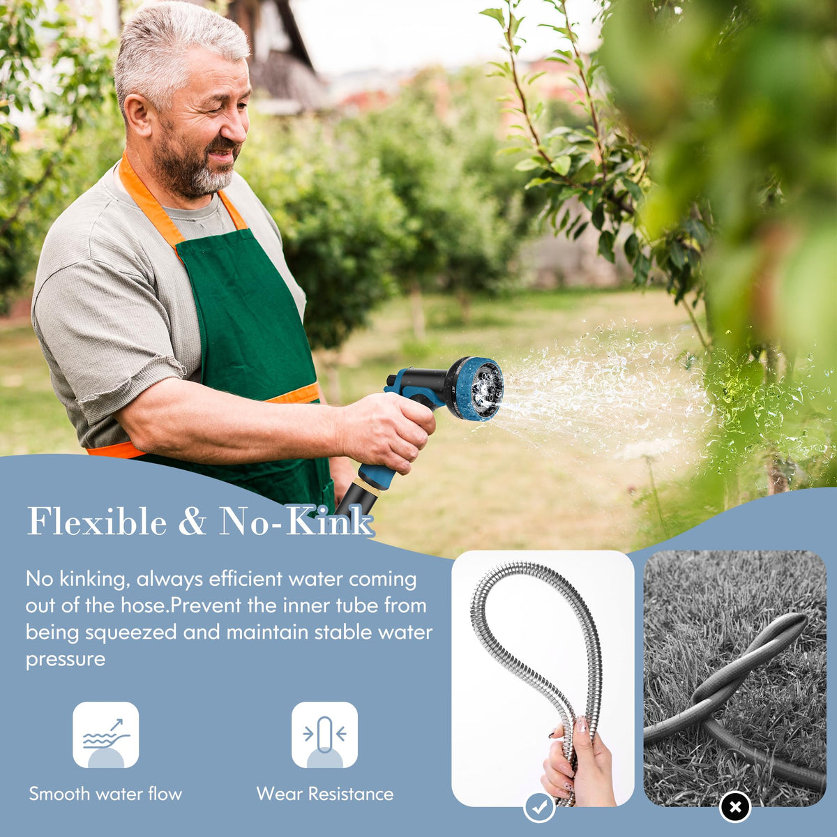 Advinski Garden Hose puncture-proof body withstands everyday wear