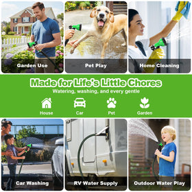 Advinski multi-use hose handles watering and cleaning tasks.