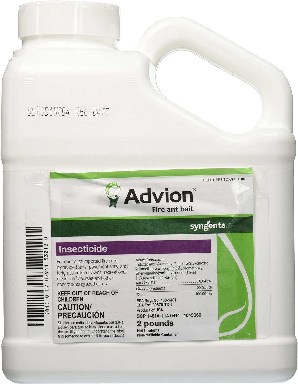 Advion Fire Ant Bait 2lb bag front label showing fast-acting ant control