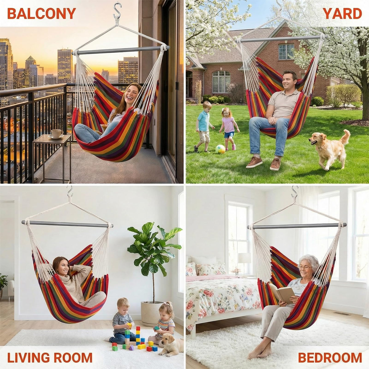 ADVOKAIR Hammock Chair compact-design fits small spaces gracefully.