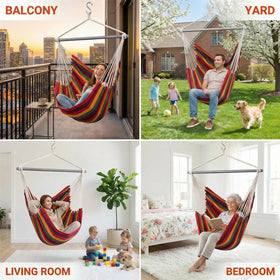 ADVOKAIR Hammock Chair compact-design fits small spaces gracefully.