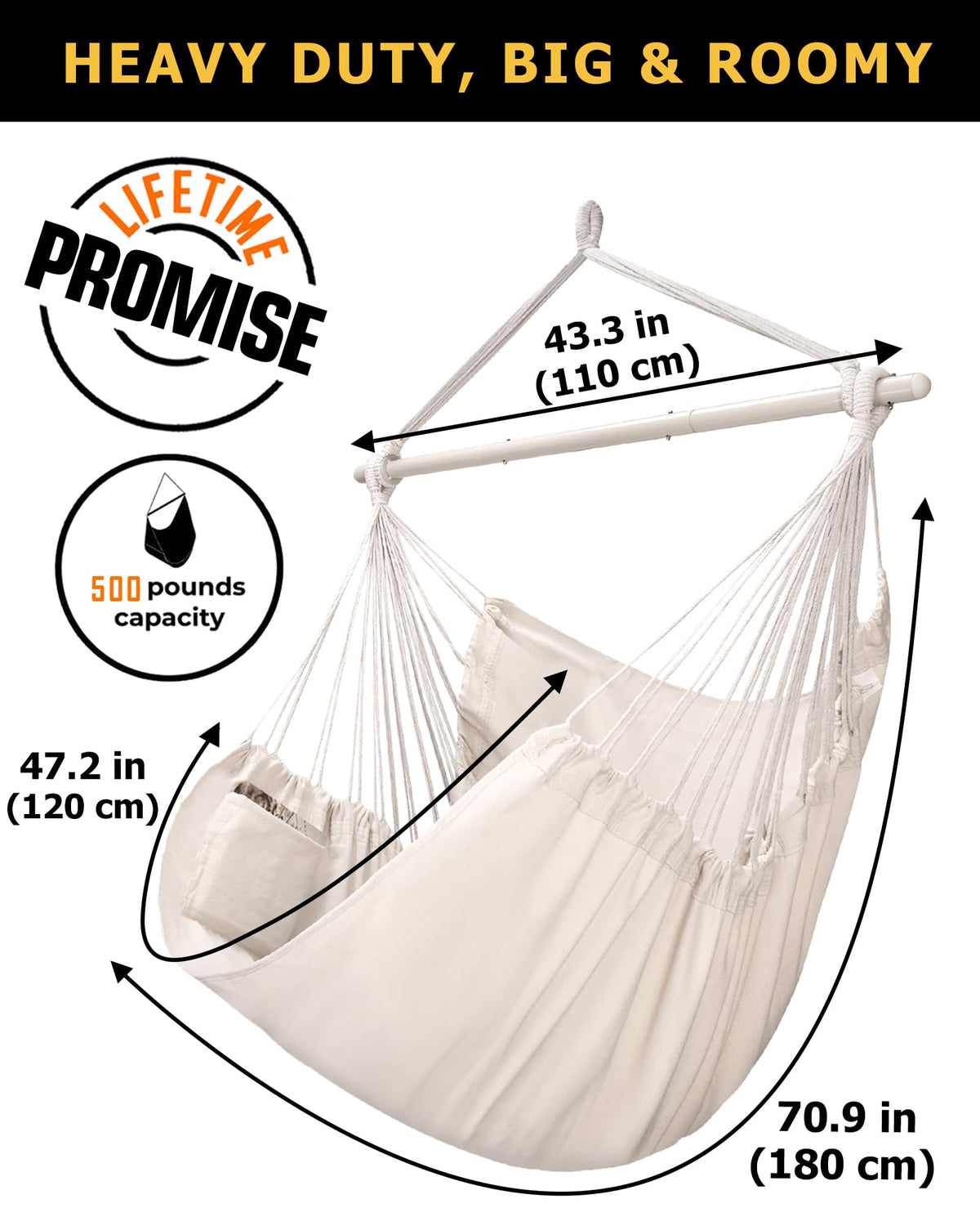 ADVOKAIR hammock chair adapts to indoor or outdoor spaces.