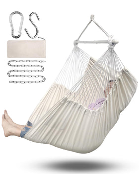 ADVOKAIR hammock chair large 70.9x47.2 inches for roomy lounging indoors or outdoors.