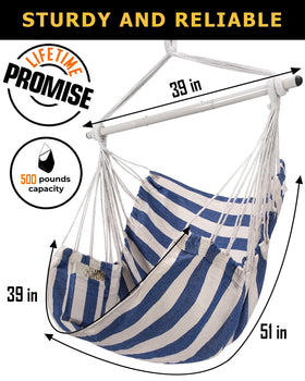 ADVOKAIR hammock chair is portable and lightweight for travel and camping.