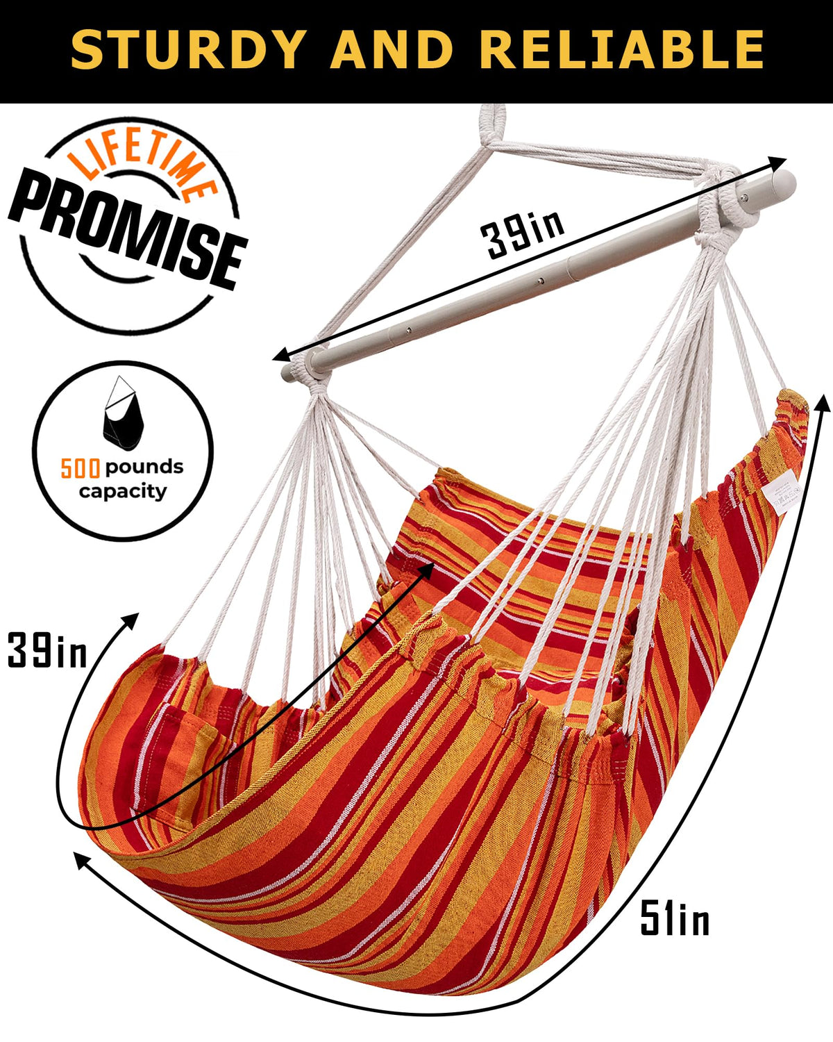 ADVOKAIR hammock chair side pocket keeps phone and water within reach