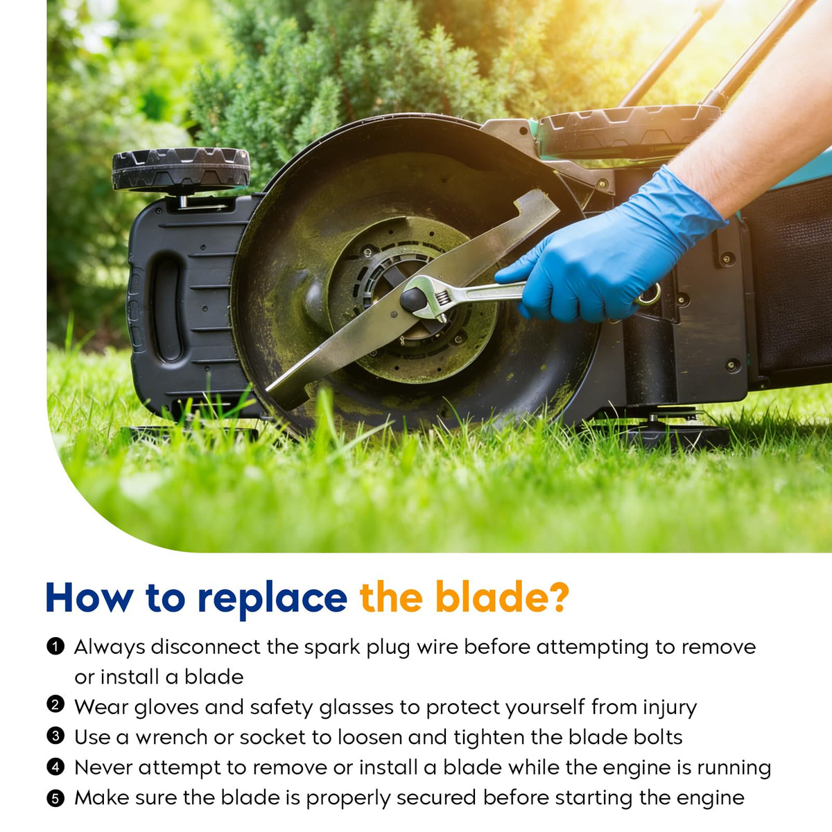 Aeagle black mower blade pack for 61-inch deck, durable and versatile.