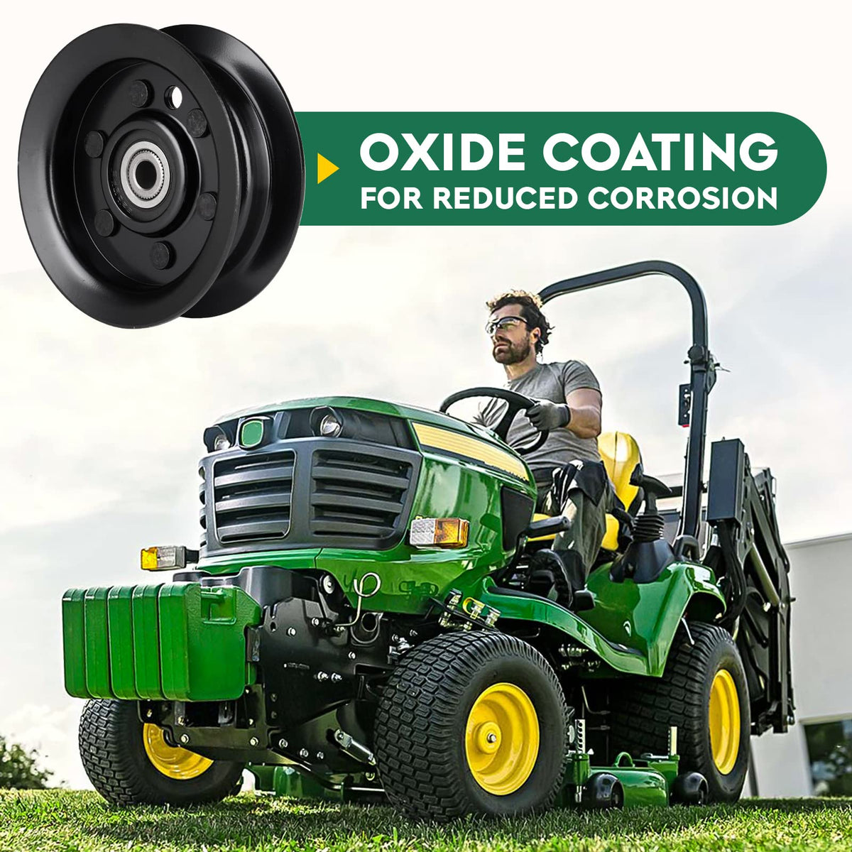 Aeagle flat idler pulley fits Exmark Quest series with precise dimensions