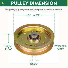 Aeagle pulley height 1-1/16 inch ensures proper belt tension.