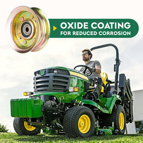 Aeagle idler-pulley assembly detail with sturdy bearing and mounting.