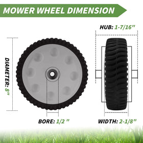 Aeagle wheel bore 1/2 inch for secure mounting and fit.