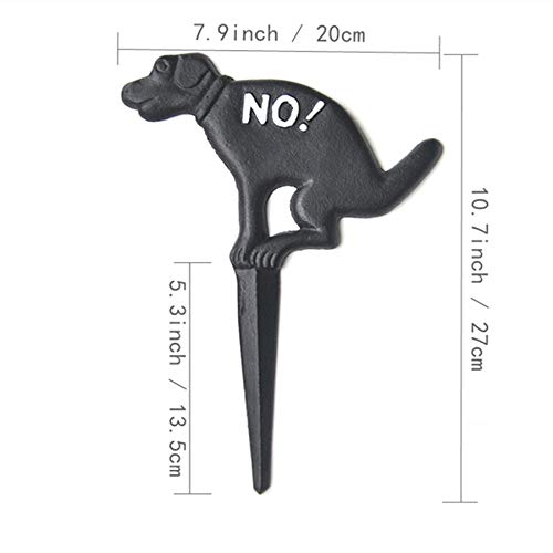Aebor cast-iron yard sign with dog silhouette, weather-resistant and long-lasting.