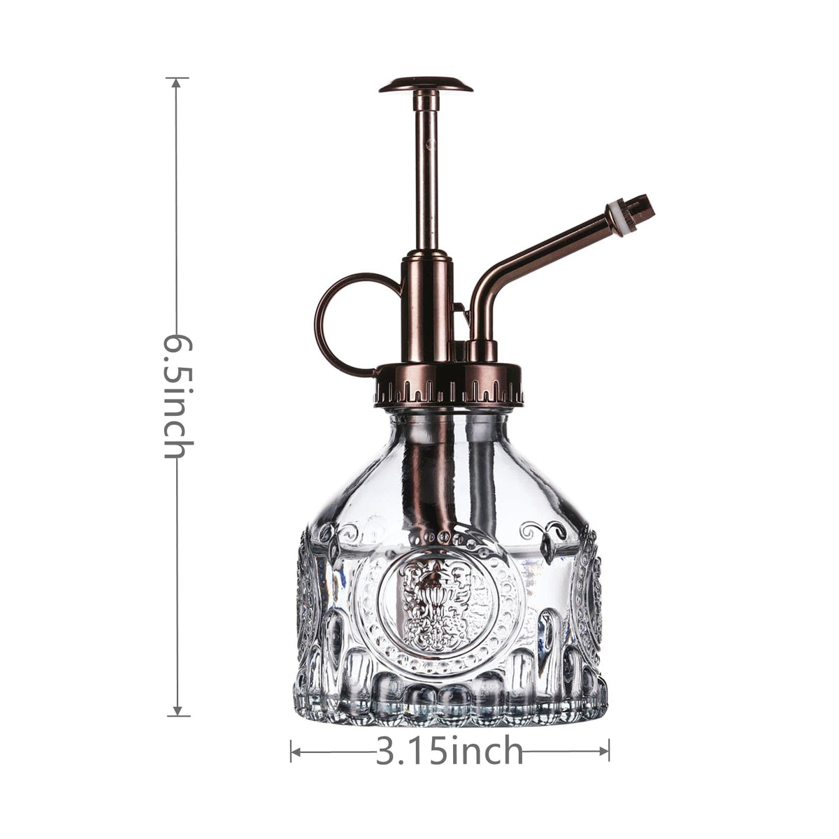 Aebor glass plant mister 6.5-inch bottle showcases elegant design for patios