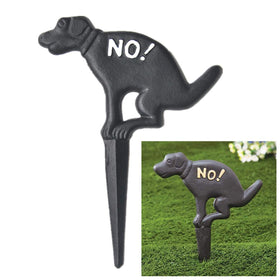 Aebor no-pooping dog yard sign iron, durable outdoor lawn decor.