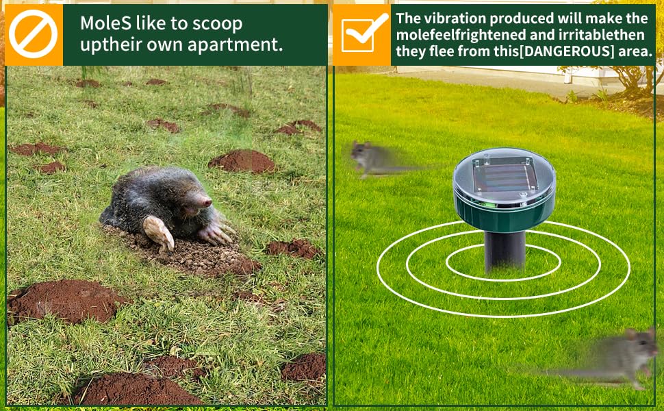 Installing the AECITY stake in your yard for ongoing mole deterrence.