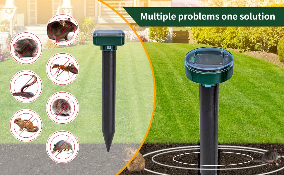 AECITY Eight-pack mole deterrent covers up to 7,500 square feet for yard protection.